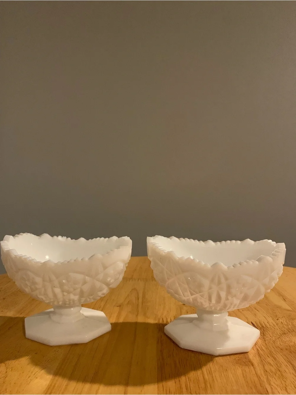 2 Vintage Kemple Milk Glass Candle Holders